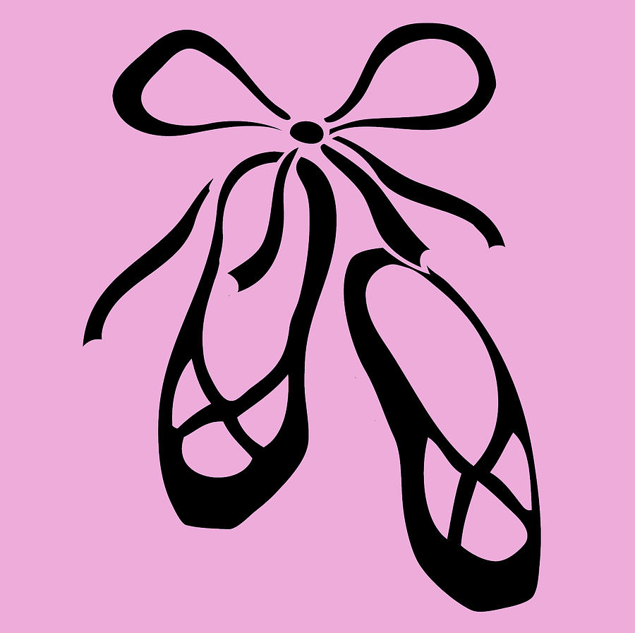 Black Ballet Slippers On Baby Pink Painting by Irina Sztukowski - Fine ...