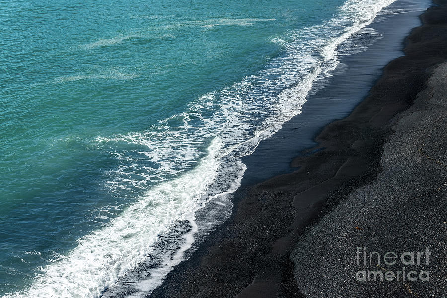 Black beach abstract Photograph by Delphimages Photo Creations