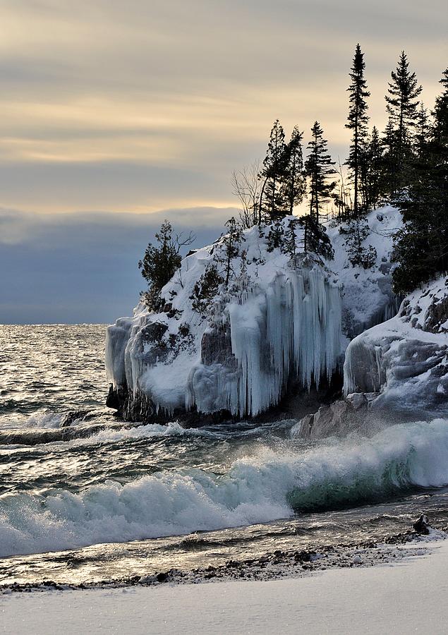 Black Beach in Winter Photograph by Roxanne Distad - Fine Art America