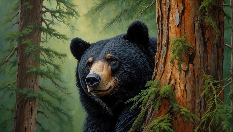 Wildlife Digital Art - BLACK BEAR 2934 ai by Dreamz -
