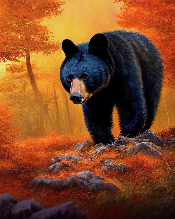Black Bear Painting by Bob Orsillo