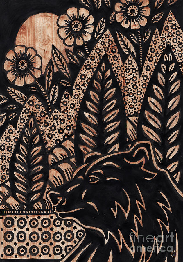 Black Bear Dreaming Painting by Amy E Fraser