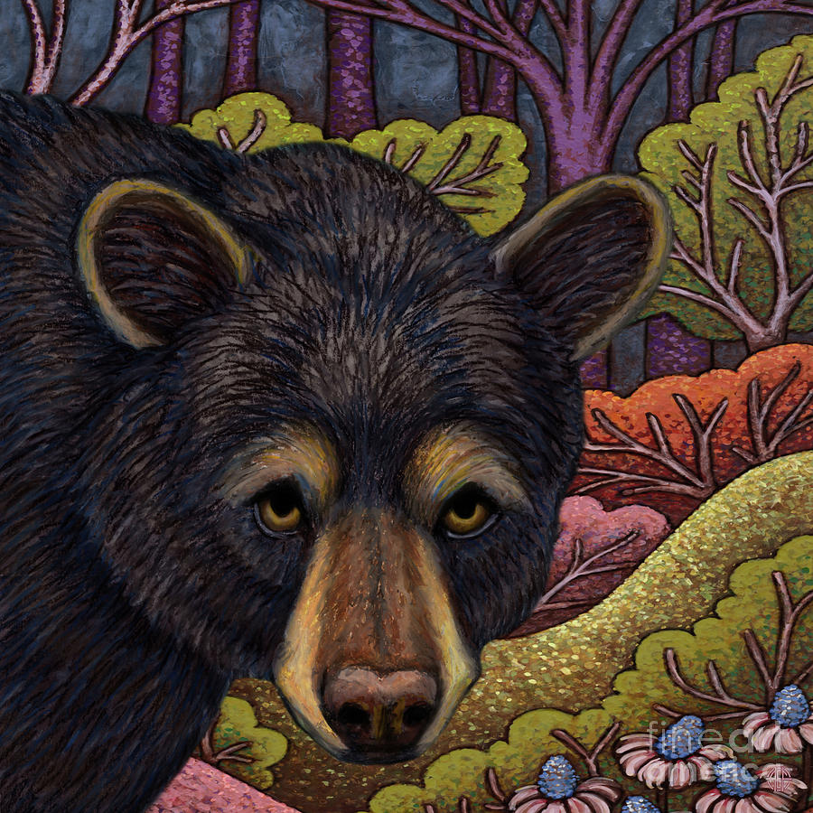 Black Bear Journey Painting by Amy E Fraser