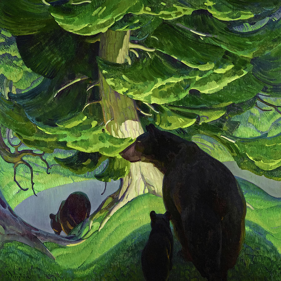 Black Bears, 1927 Painting by William Herbert Dunton - Pixels