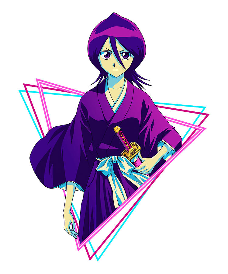 Black Bleach Anime Rukia Drawing by Anime-Video Game - Pixels