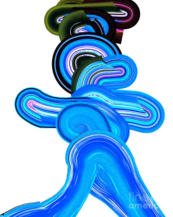 Black Blue Dancing Woman Right Hand Digital Art by Scott S Baker