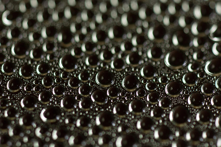 Black Blue Water Droplets Photograph by Iris Richardson