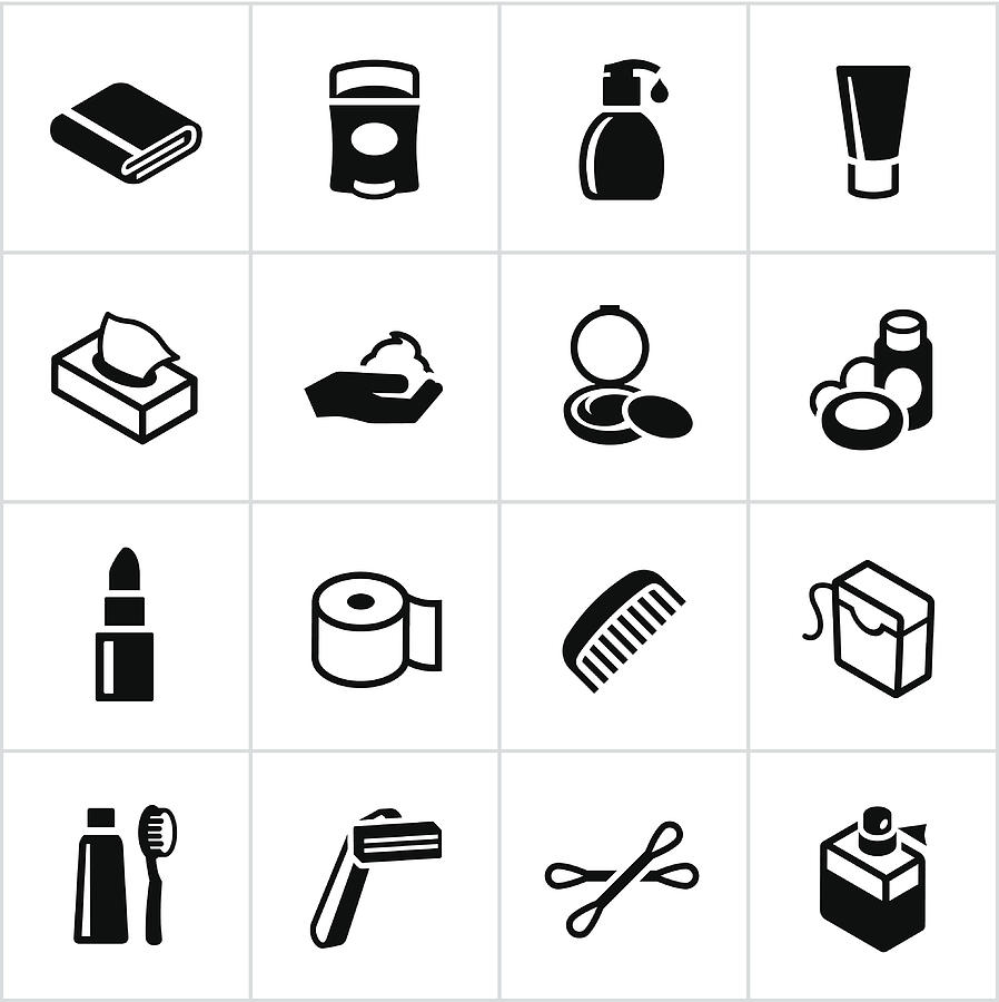 Black Body Care Icons Drawing by Appleuzr