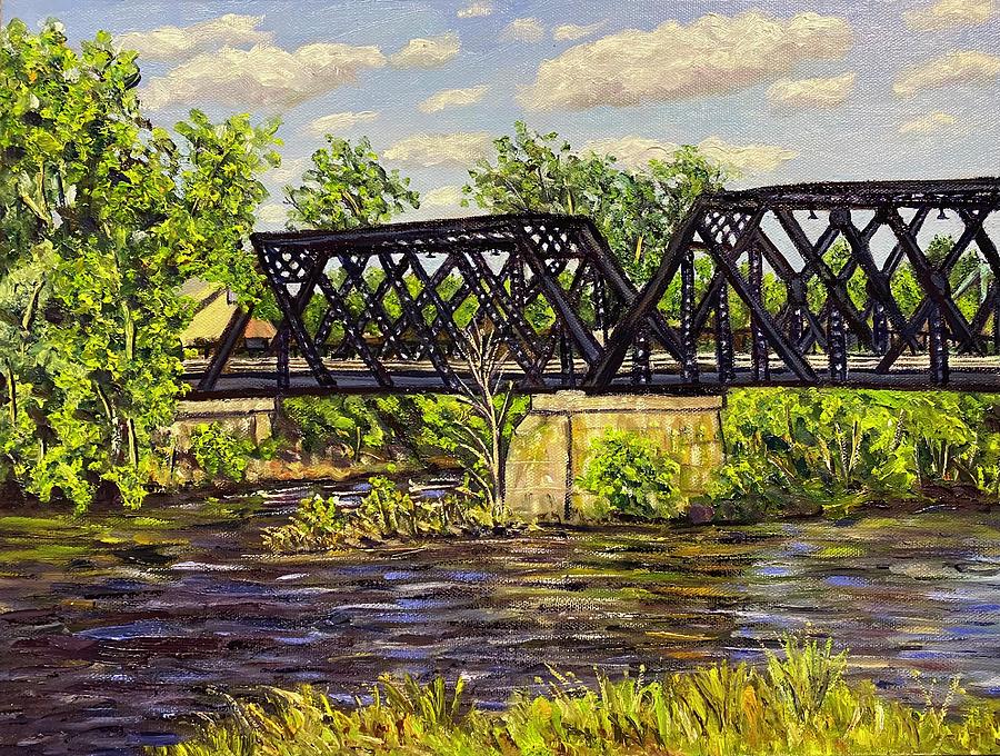 Black Bridge Summer Painting by Richard Nowak