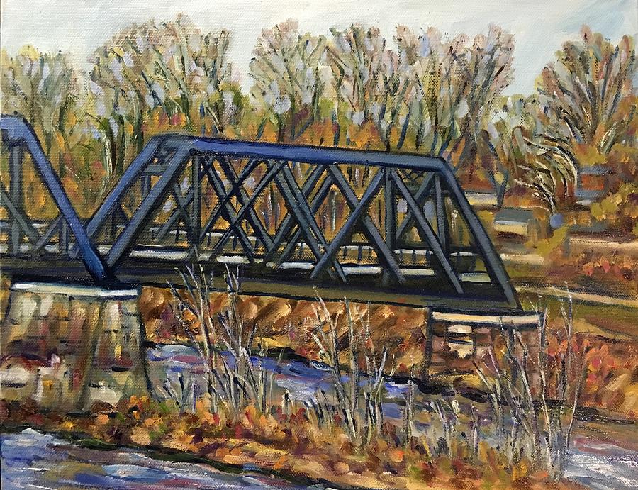 Black Bridge Winter Painting by Richard Nowak