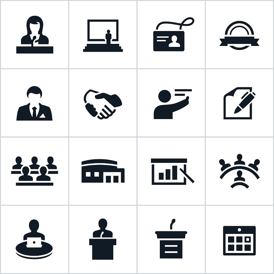 Black Business Convention Icons Drawing by Appleuzr