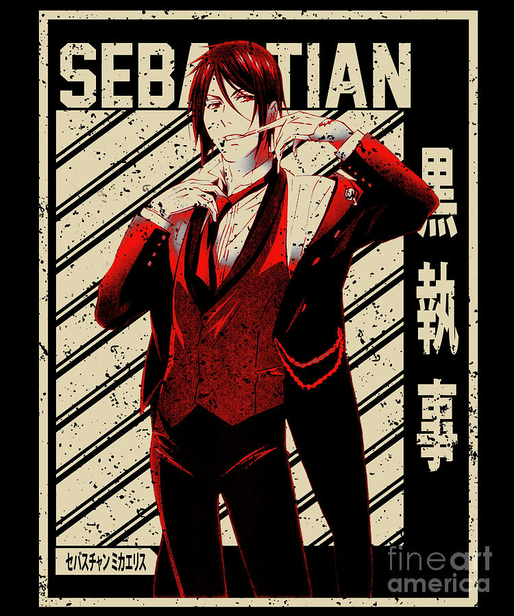 Black Butler Sebastian Michaelis Japanese Art Drawing by Anime Art - Fine  Art America