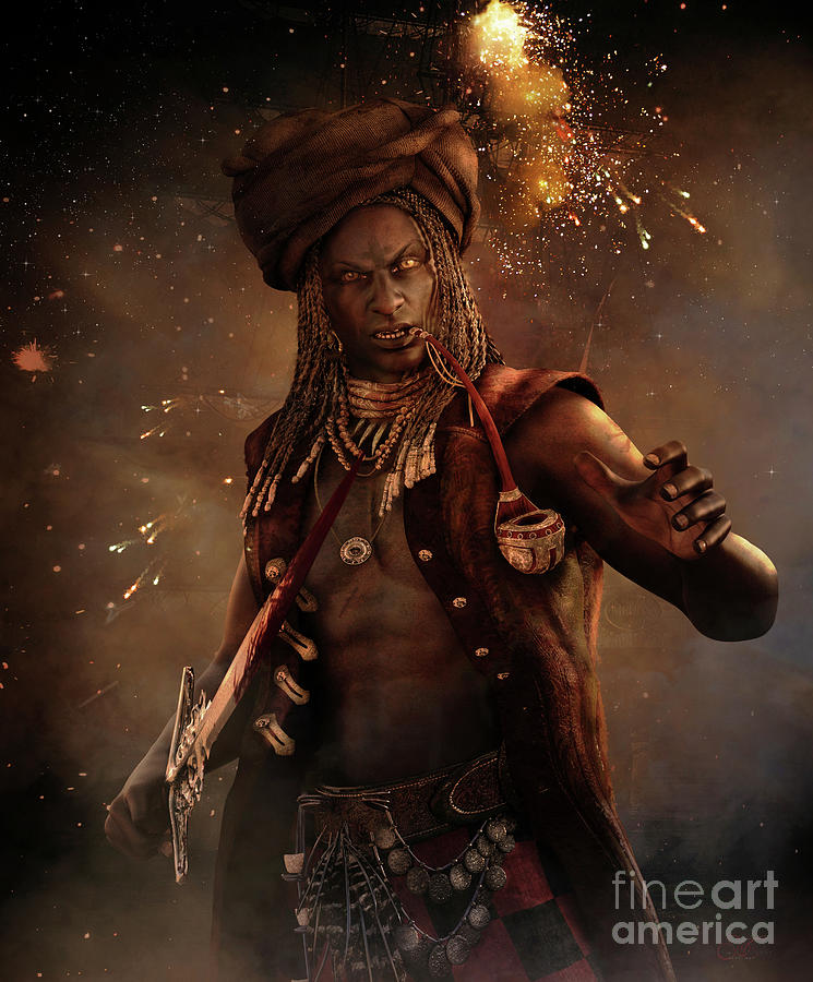 Black Caesar Pirate Digital Art by Shanina Conway
