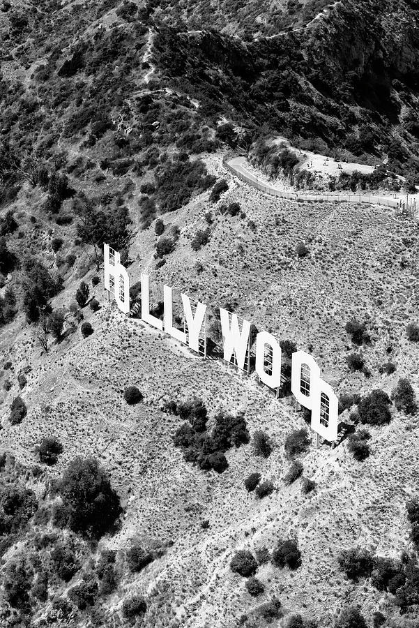 Black California - Hollywood Sign from the Sky Photograph by Philippe HUGONNARD
