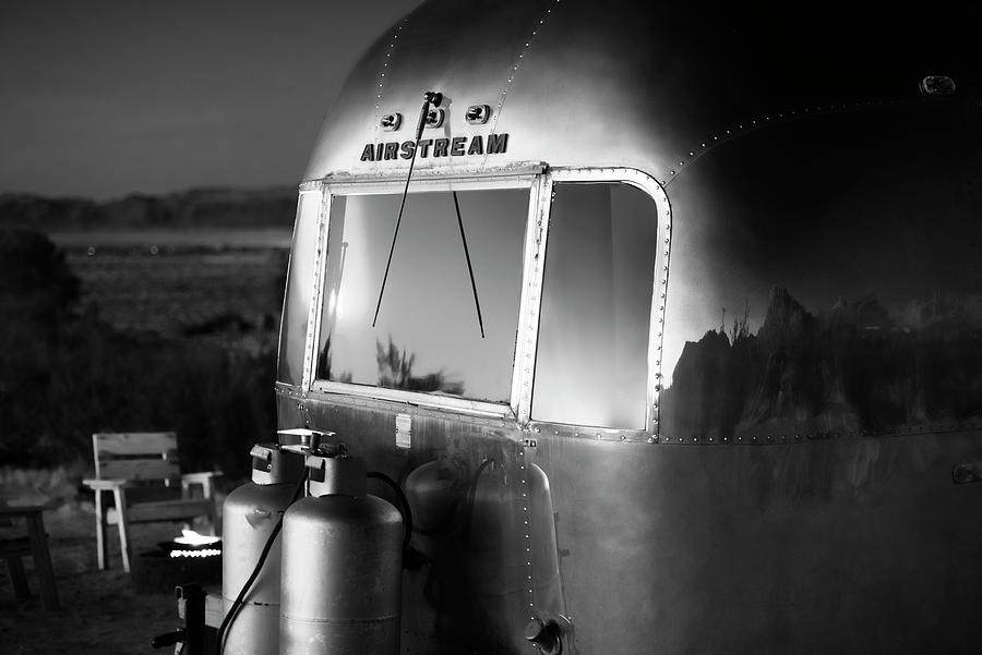 Black California Series - Airstream Night Photograph by Philippe HUGONNARD