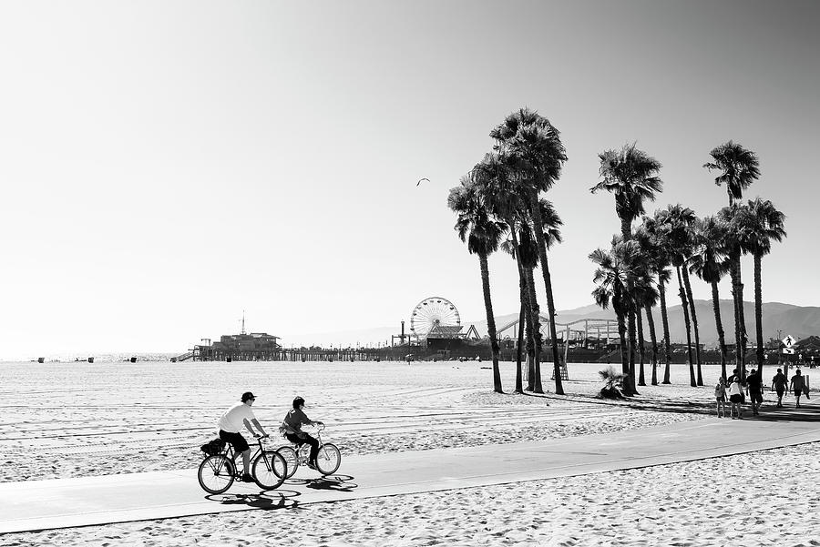 Black California Series - Bike Ride in Santa Monica Photograph by Philippe HUGONNARD