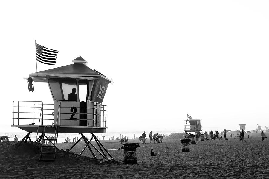 Black California Series - End of the Day at the Beach Photograph by Philippe HUGONNARD