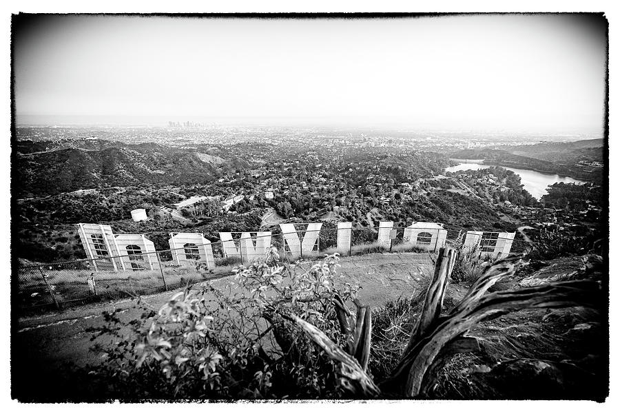 Black California Series - Hollywood Sign from the Back Photograph by Philippe HUGONNARD