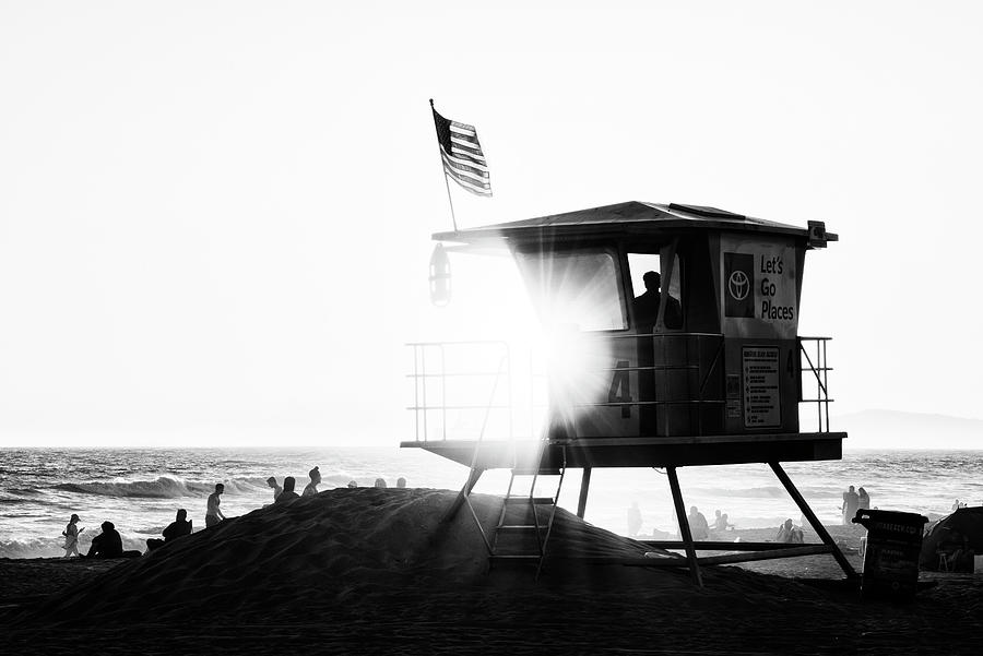 Black California Series - Huntington Beach Sunset Photograph by Philippe HUGONNARD