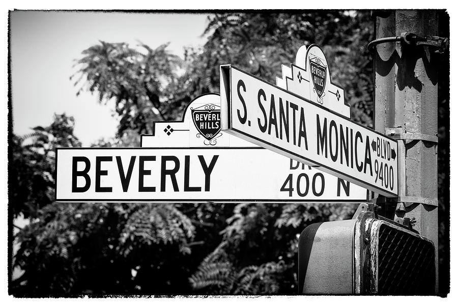 Black California Series - L.A Street Signs Photograph by Philippe HUGONNARD
