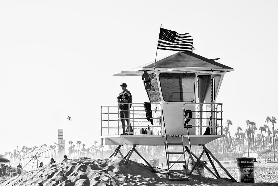 Black California Series - Lifeguard Tower 2 Photograph by Philippe HUGONNARD