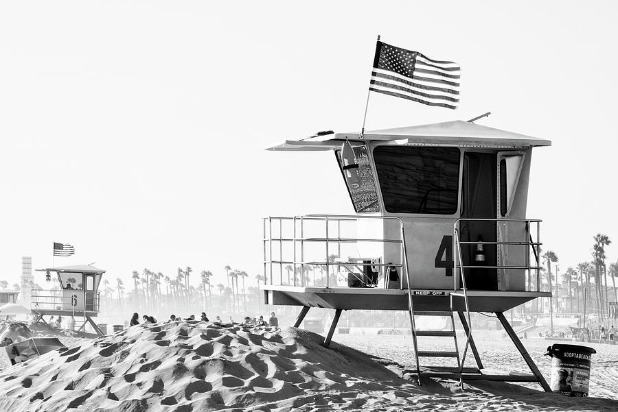 Black California Series - Lifeguard Towers Photograph by Philippe HUGONNARD