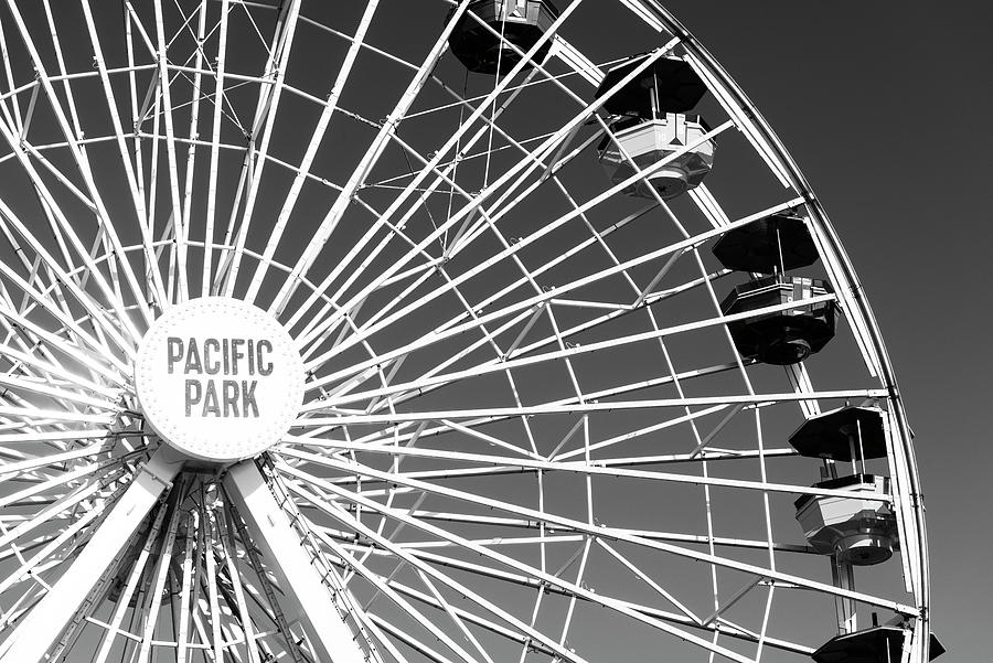 Black California Series - Pacific Wheel Santa Monica Photograph by Philippe HUGONNARD