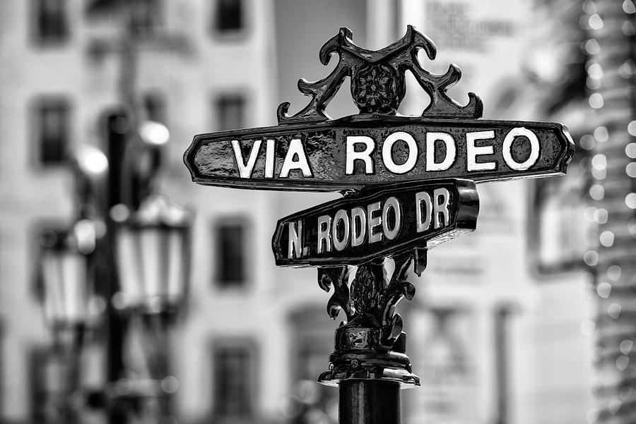 Black California Series - Rodeo Drive Beverly Hills Photograph by Philippe HUGONNARD