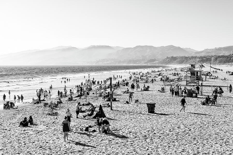 Black California Series - Santa Monica Bay Beach Photograph by Philippe HUGONNARD