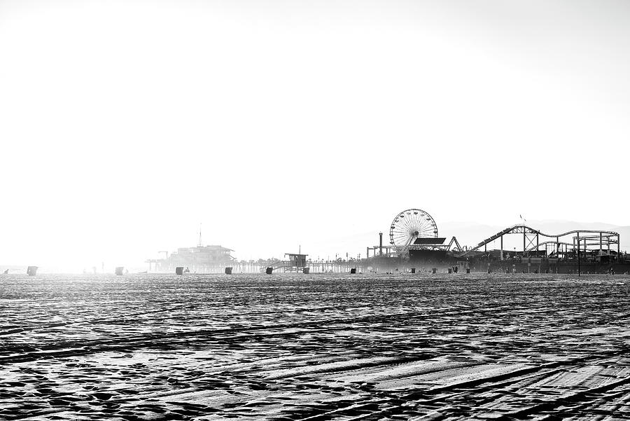 Black California Series - Santa Monica Beach Summer Photograph by Philippe HUGONNARD