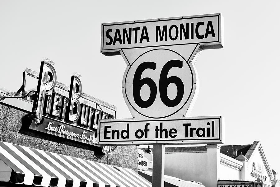 Black California Series - Santa Monica End of the Trail Photograph by Philippe HUGONNARD