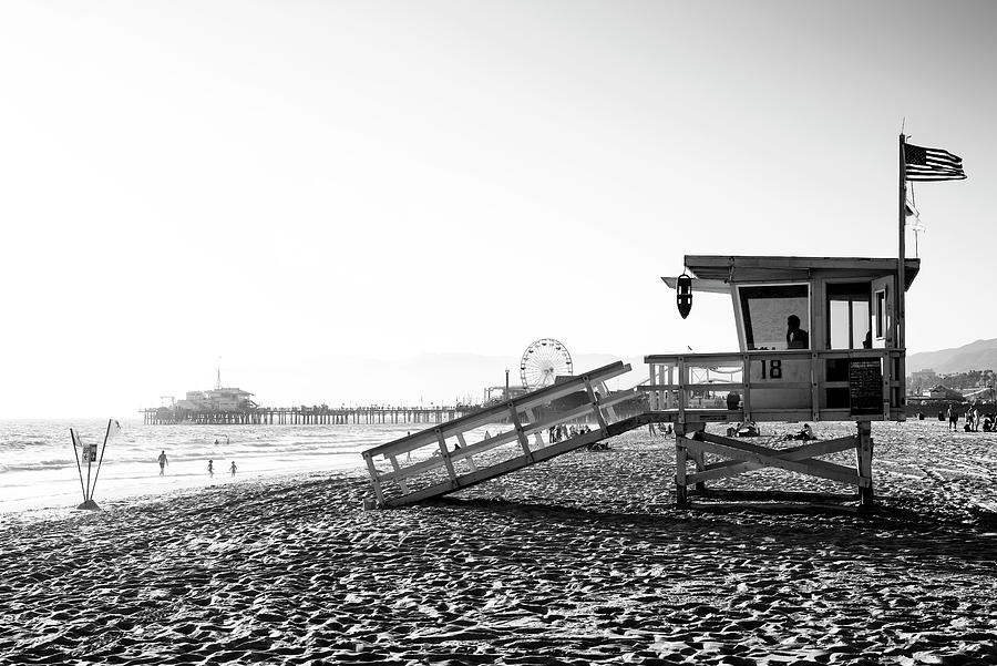 Black California Series - Santa Monica Lifeguard Tower Photograph by Philippe HUGONNARD
