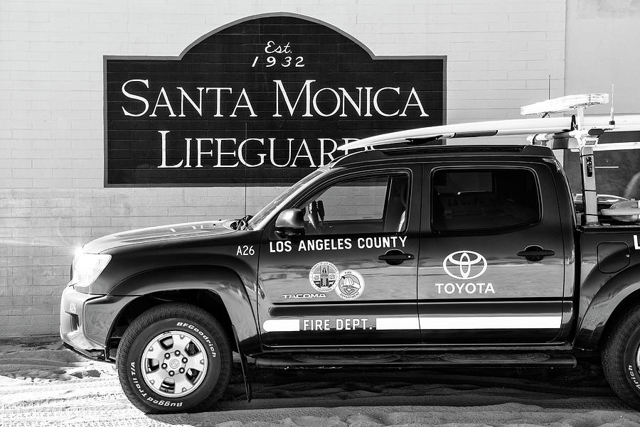 Black California Series - Santa Monica Lifeguards Photograph by Philippe HUGONNARD