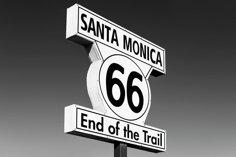 Black California Series - Santa Monica Route 66 Photograph by Philippe HUGONNARD