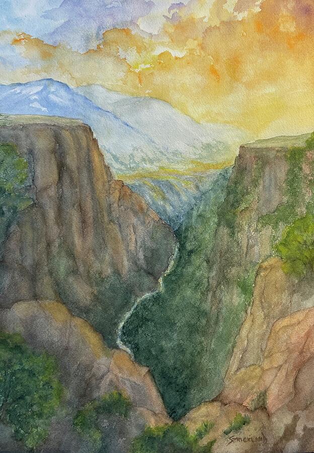 Black Canyon of Gunnison Natl Forest Painting by Judy Strickland Black Canyon of Gunnison Natl Forest Painting by Judy Strickland