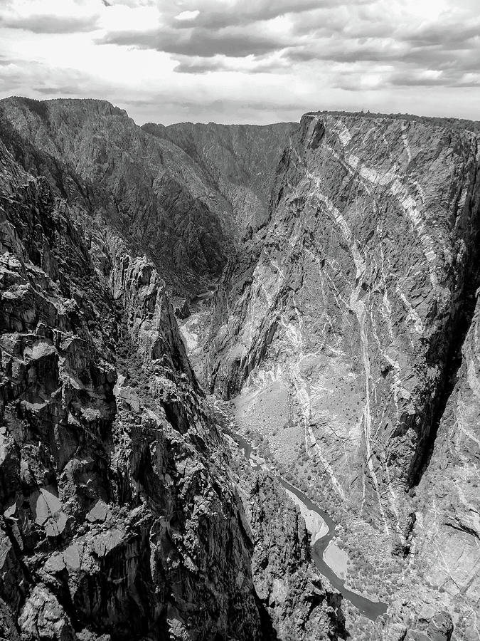 Black Canyon of the Gunnison National Park Black And White Photograph by Dan Sproul