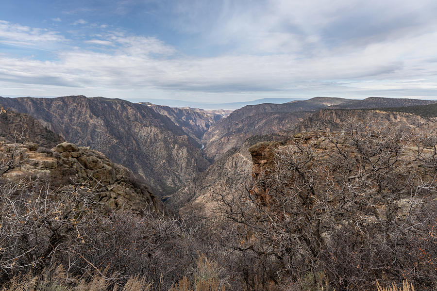 Black Canyon the Gunnison National Park Ledge and Clouds  Photograph by John McGraw