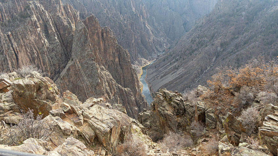 Black Canyon the Gunnison National Park Ledge and river Photograph by John McGraw