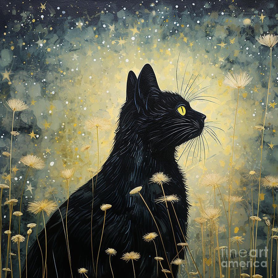 Black Cat Art 001 Digital Art by Sammy - Fine Art America