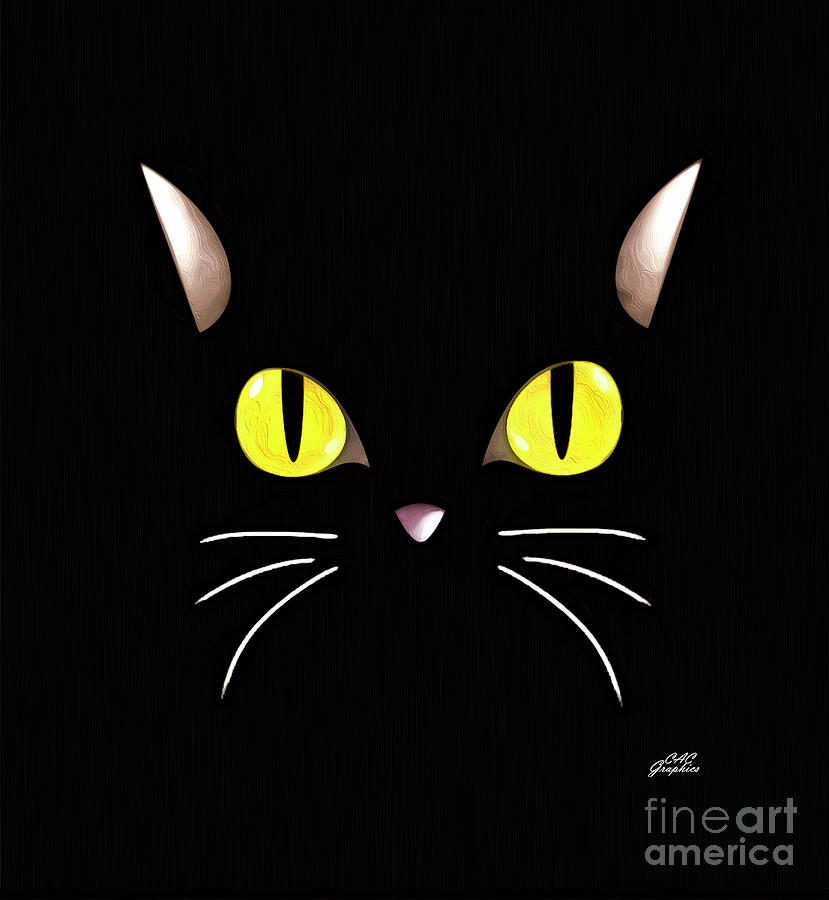 Black Cat Digital Art by CAC Graphics