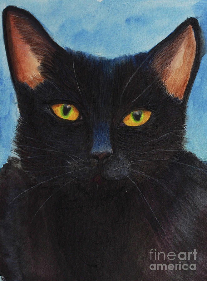 Black Cat Painting by Dorothy Lee