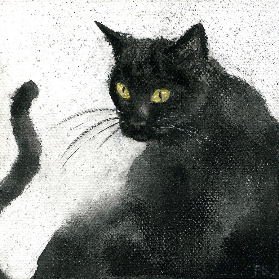 Black cat Painting by Ferrilyn Sourdiffe - Fine Art America