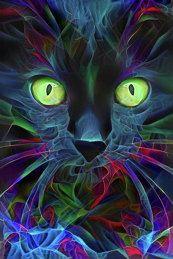 Black Magic Cat Digital Art by Peggy Collins