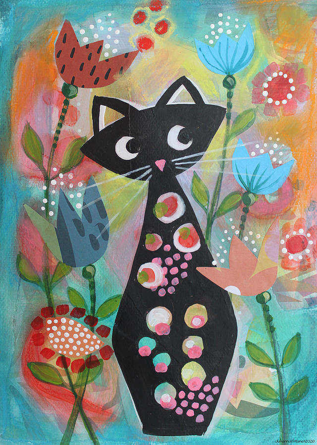 Black Cat Mixed Media By Johanna Virtanen - Fine Art America