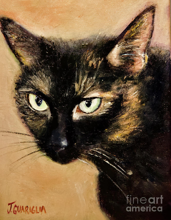 Black Cat Painting by Joyce Guariglia