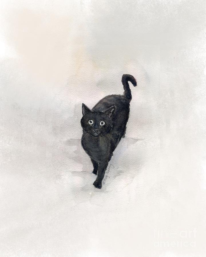 Black Cat Painting by Melly Terpening