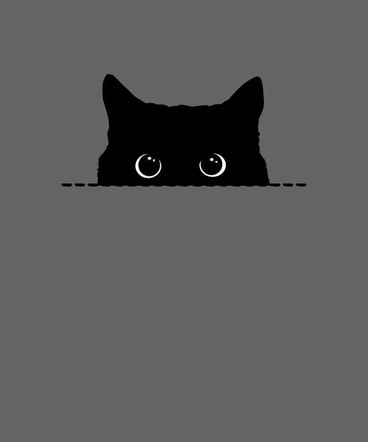 Black Cat Peeking Painting by Adele Walker | Pixels