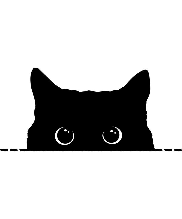 Black Cat Peeking Essential 80s Painting by Logan Ward | Pixels