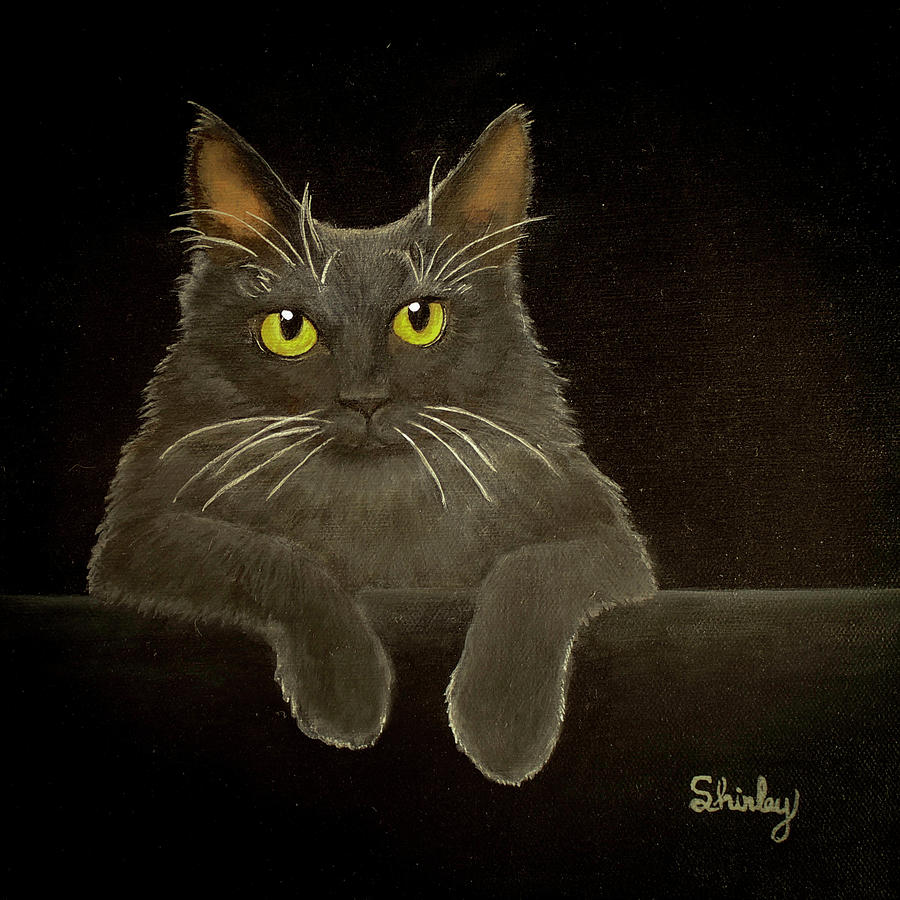 Black Cat Painting by Shirley Dutchkowski - Fine Art America