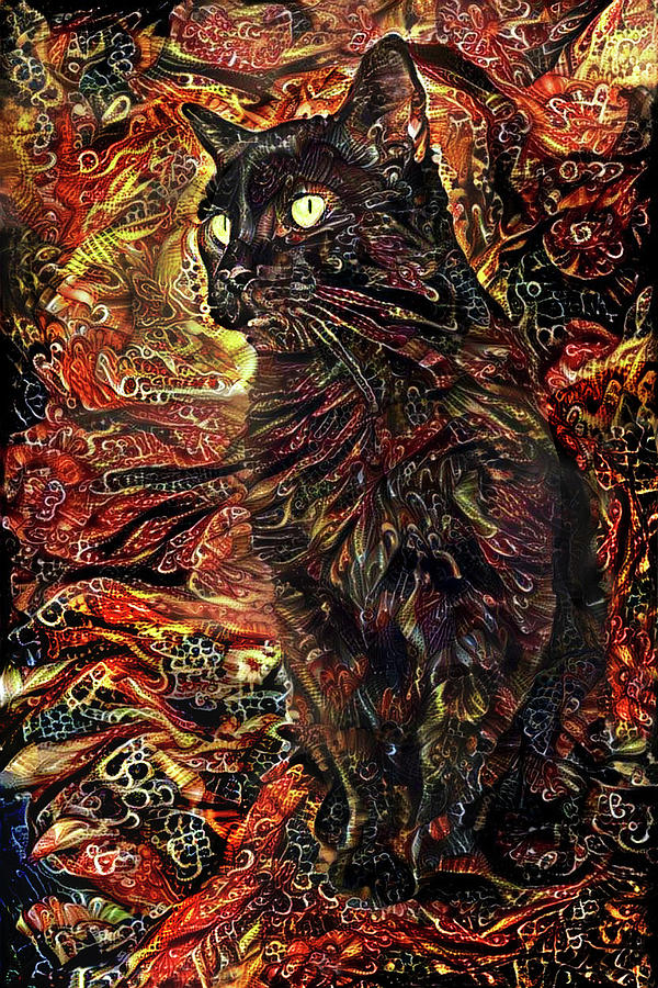 Black Cat - Speedy Mixed Media by Peggy Collins